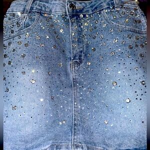 Light blue denim skirt